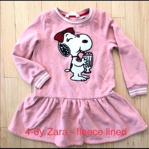 Zara pink girls dress, 4-6y